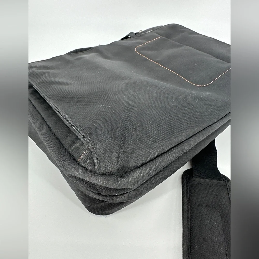 Briggs & Riley Black Leather Briefcase Laptop Messenger Bag